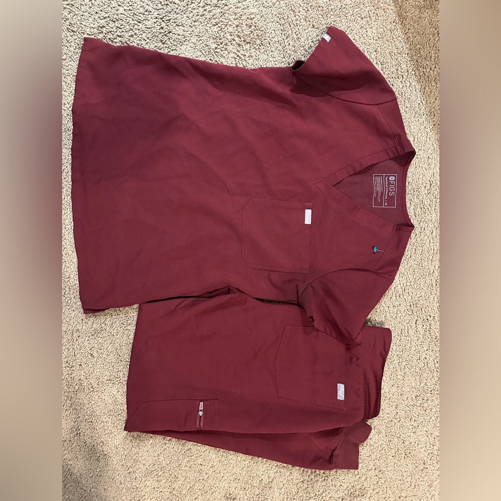 Figs Maroon Technical Collection Top